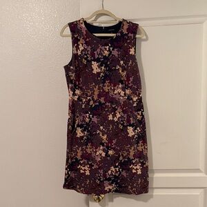 Lands' End Purple Floral Mini Dress